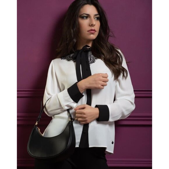 Women Black Retro Classic Clutch Shoulder Tote Hand Bag With Zipper Closure - Picture 2 of 7